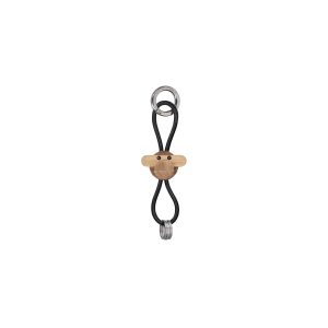 Llavero Mono Plata con Piel Negra H3 cm | Kay Bojesen