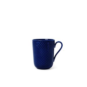 Lyngby Porcelæn Rhombe Color Mug with Handle 33 cl Azul Oscuro | Lyngby Porcelæn