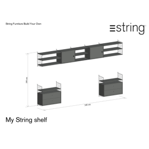 My String Shelf Dark Grey | String Furniture